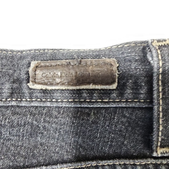 Calvin Klein Skinny Jeans Womens 14 Black Stretch Denim Distressed 38x29 - Picture 14 of 16